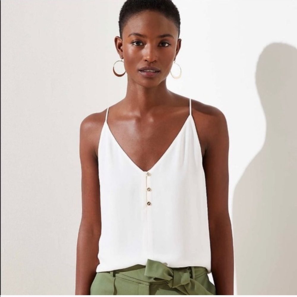 NWT Loft White V Neck Tank